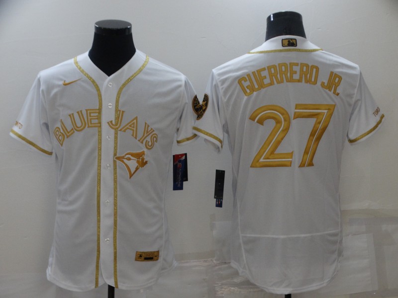 2021 Men Toronto Blue Jays #27 Guerrero jr White Game MLB Jerseys->women mlb jersey->Women Jersey